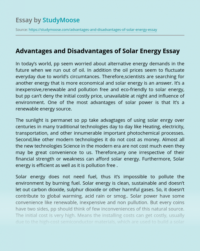 what-is-the-advantage-and-disadvantage-of-solar-energy-solar-energy