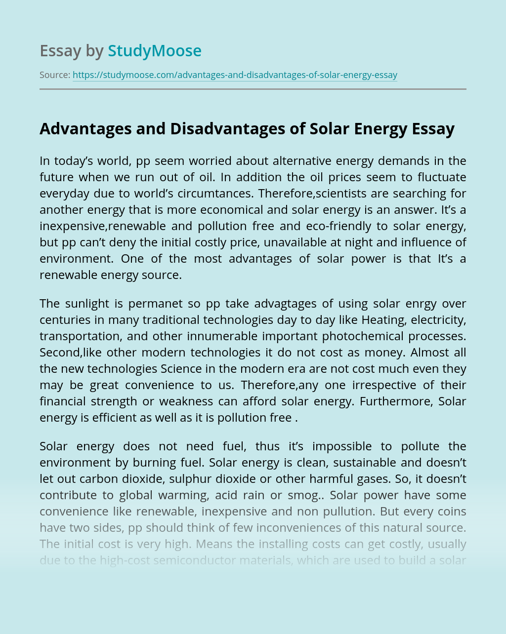 What are 10 disadvantages of solar energy?